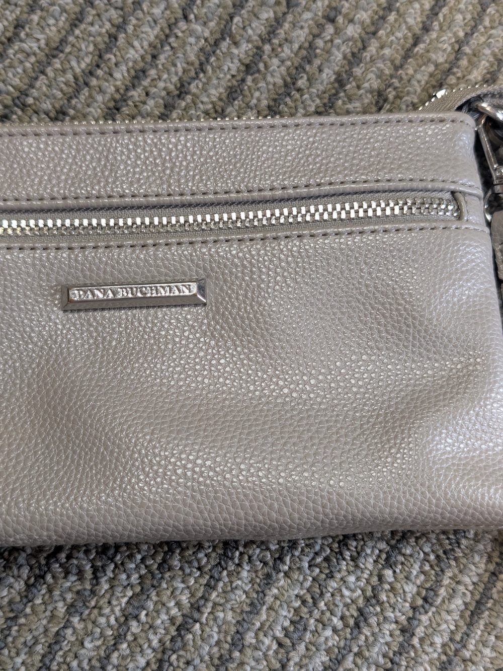 Dana Buchman Taupe Leather Crossbody Bag